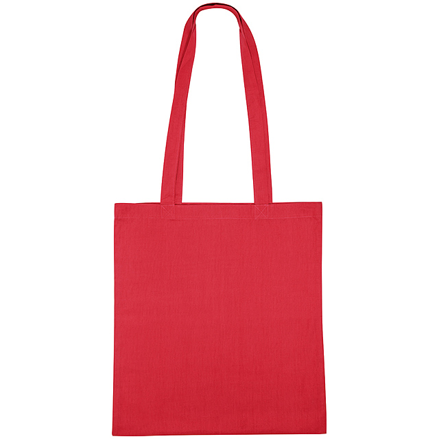 Farebná bavlnená taška s dlhými ušami na každodenné nákupy, šetrná k životnému prostrediu. (110 g / m²) Ako potlač odporúčame sieťotlač.  - červená - foto