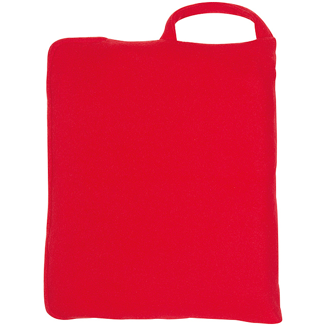 Fleecebag (pillow) with blanket - red