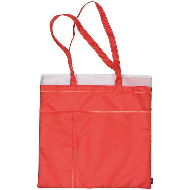 Shopping bag with decorative stitching - red