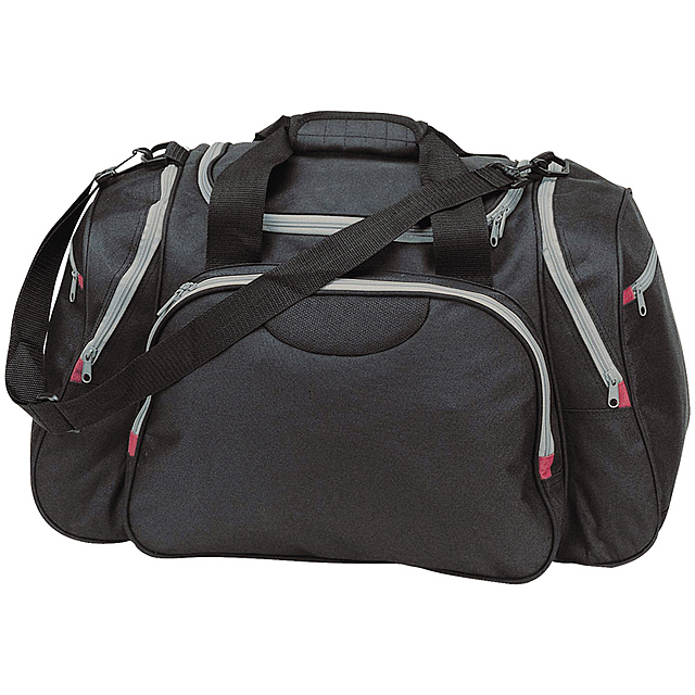Polyester travel and sports bag - black
