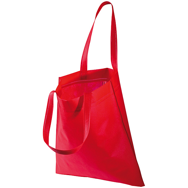 Non-woven bag with long handles - red