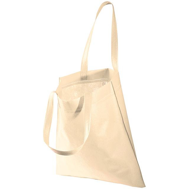 Non-woven bag with long handles - beige