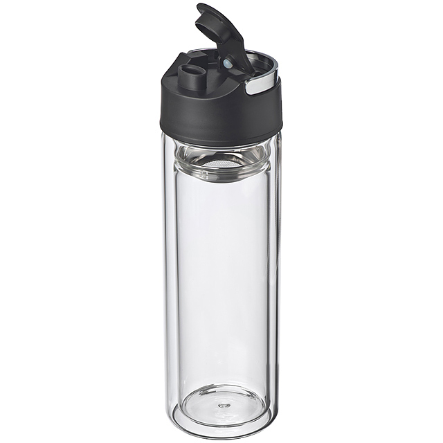 Double wall Sklos bottle, leakproof - transparent