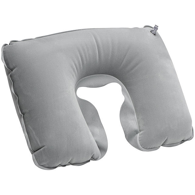 Inflatable soft travel pillow - grey