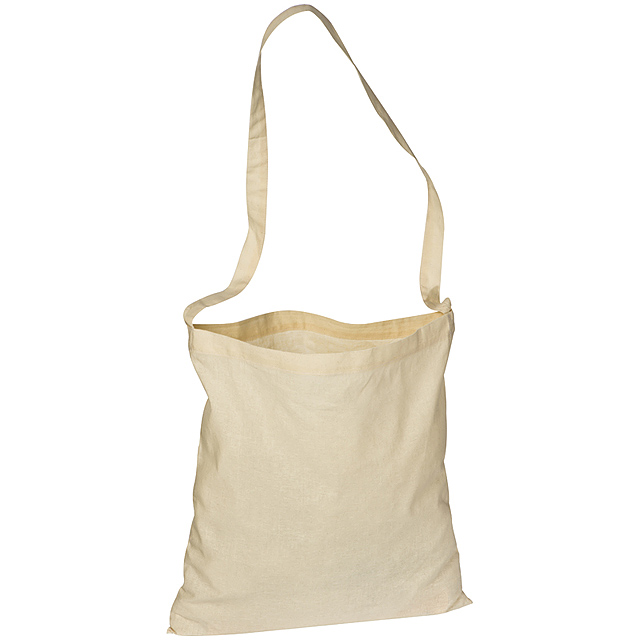 Cotton bag with long handle - white