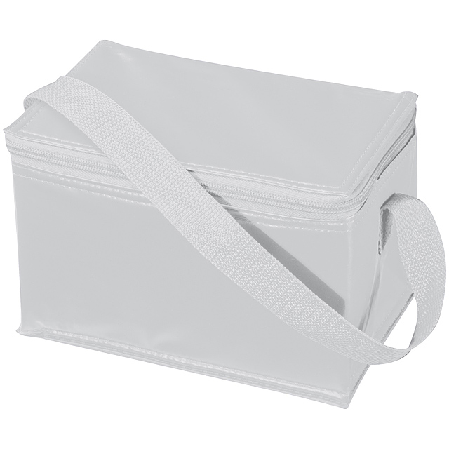 Mini polyester cooler bag for 6 cans - white