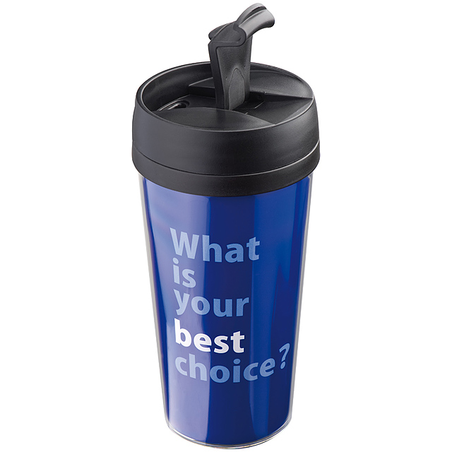 Thermal mug with paper inlay - black