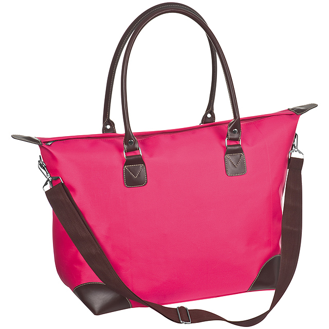 Nylonová taška s PVC popruhmi - ružová