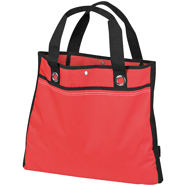 Shopping bag with short handles - red