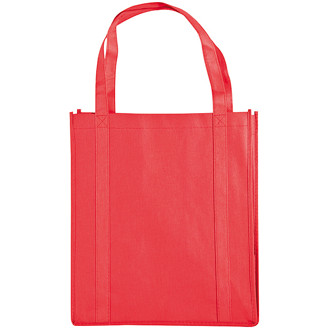 Praktická nákupná taška z netkanej textílie s popruhmi. Veľa priestoru pre Vaše nákupy. Ako potlač odporúčame sieťotlač.  - červená - foto