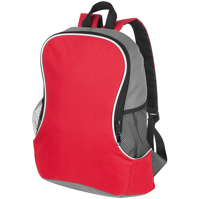 Backpack with side compartments - red