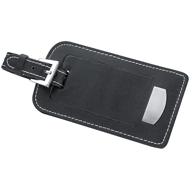 CrisMa bonded-leather luggage tag - black