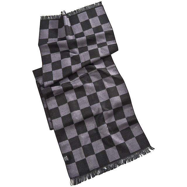 Scarf with chess pattern - black