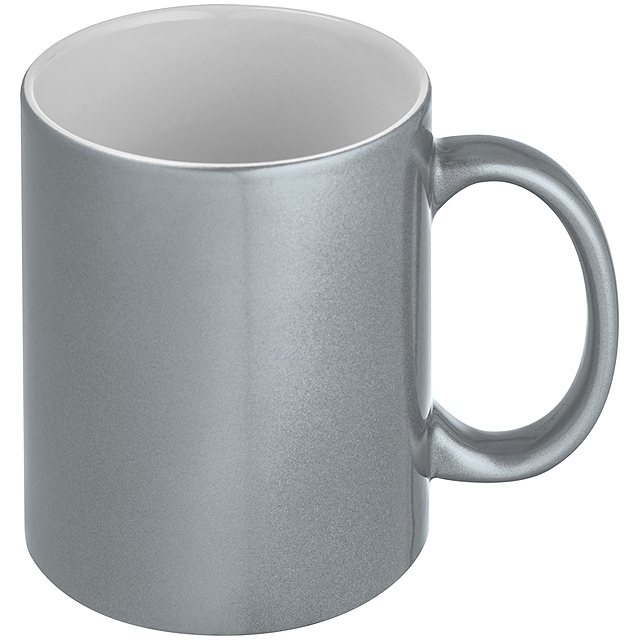 Tasse mit glänzender Ummantelung - Silber