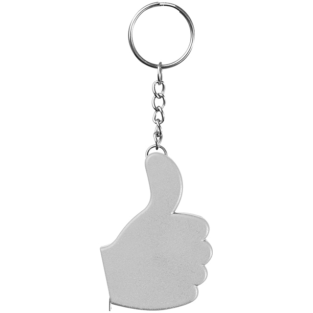 Keychain with measure tape - white