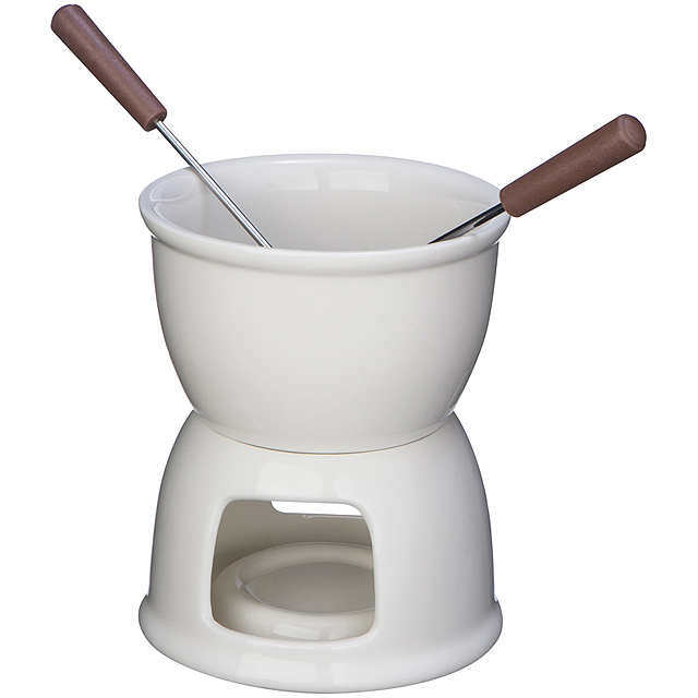 Schoko-Fondue Set - Weiß 