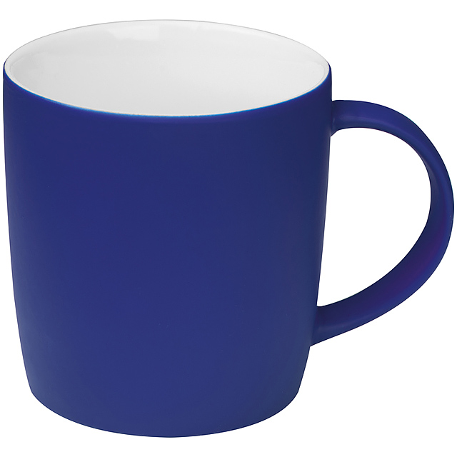 Tasse außen gummiert - blau