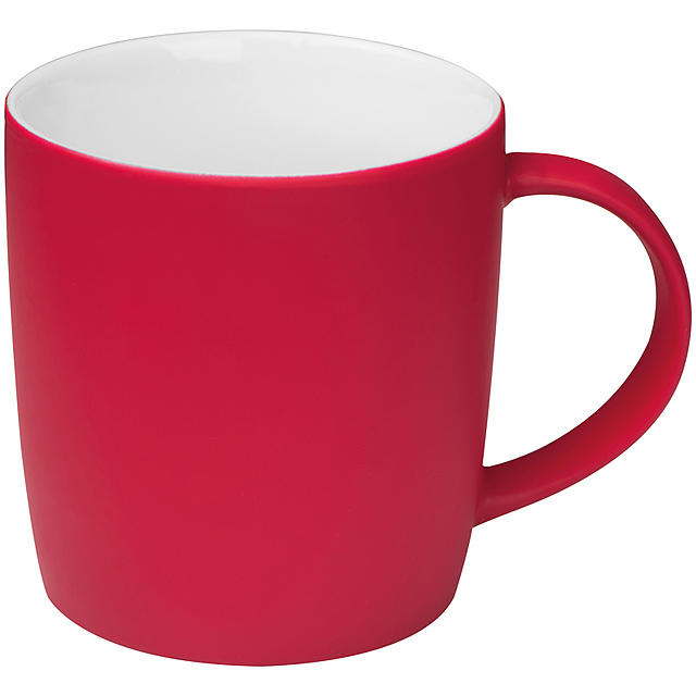 Tasse außen gummiert - Rot