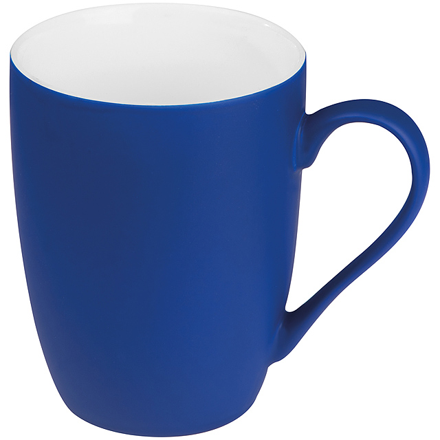 Tasse außen gummiert - blau