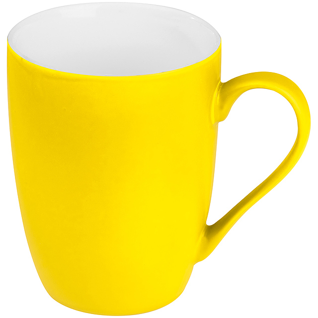Tasse außen gummiert - Gelb