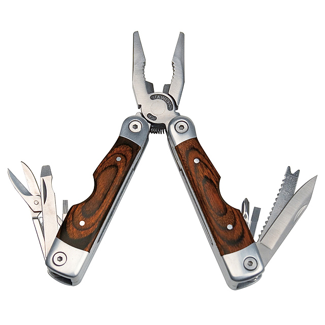 Multifunction tool, stainless steel - brown