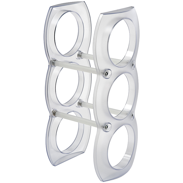 Plastic wine rack for three bottles - white