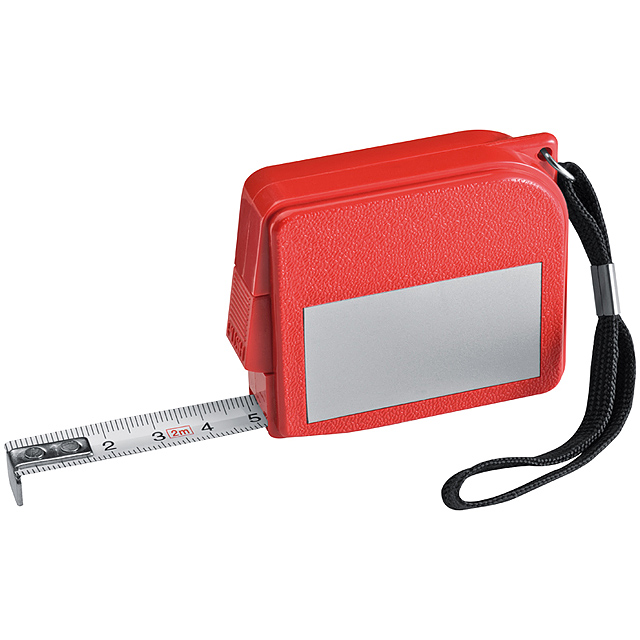 2 meter steel measuring tape - red