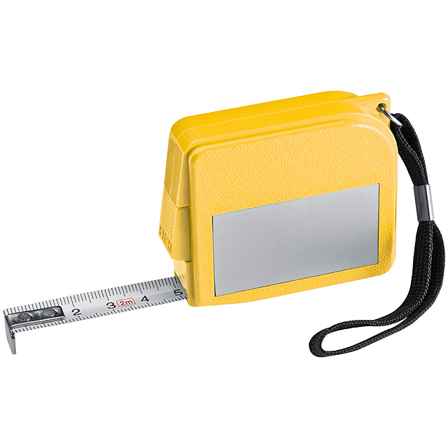 2 meter steel measuring tape - yellow