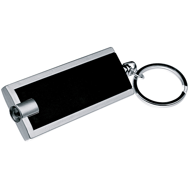 Kľúčenka s bielym LED svetlom - čierna