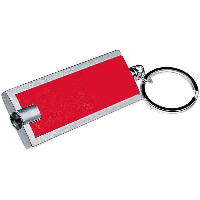 Kľúčenka s bielym LED svetlom - červená
