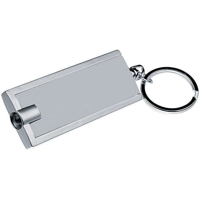 Kľúčenka s bielym LED svetlom - šedá