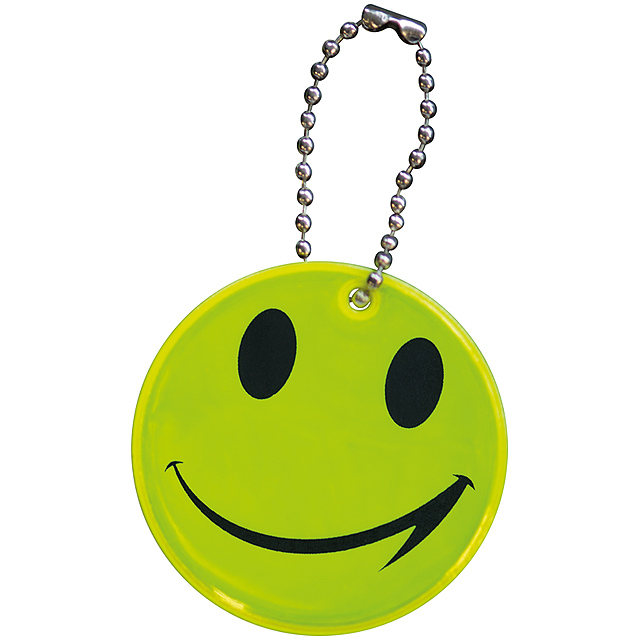 smile pendant with bead chain - yellow