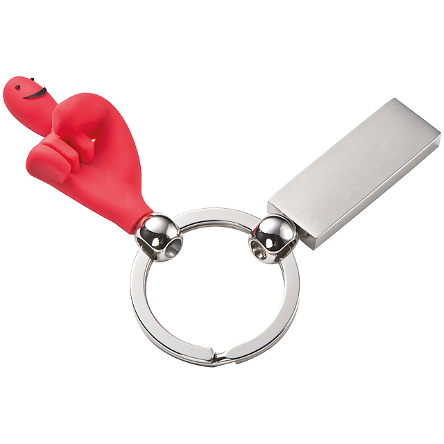 Keyring smile hands - red