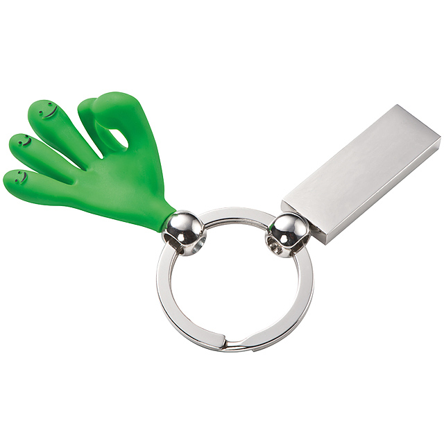 Keyring smile hands - green