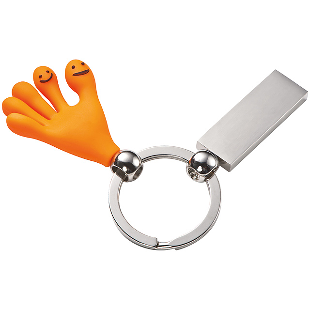 Keyring smile hands - orange