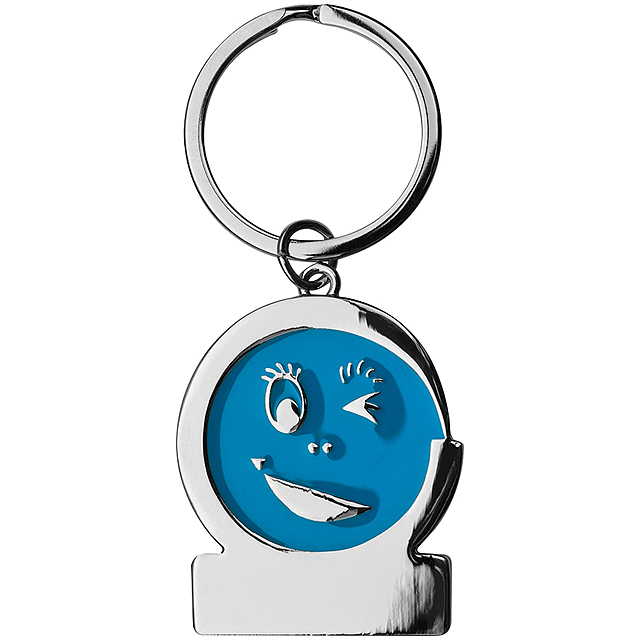 Keyring smiley - blue