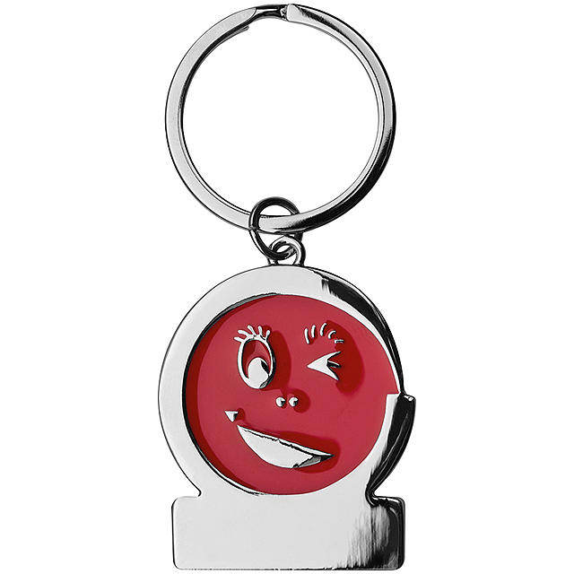 Keyring smiley - red