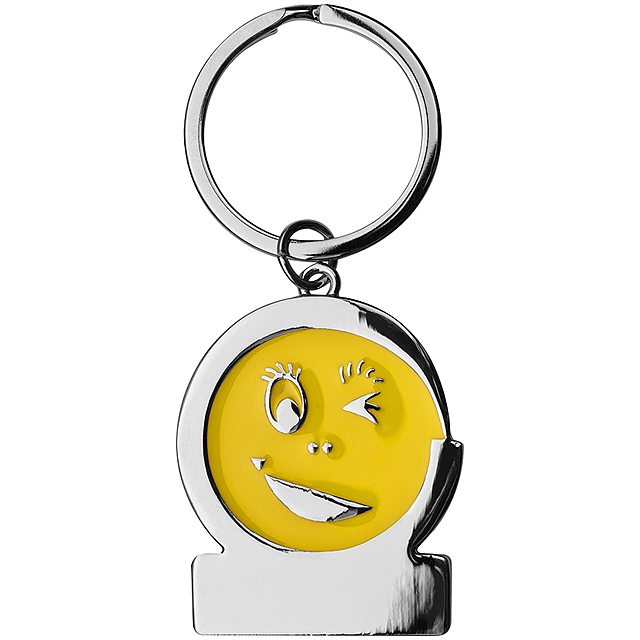 Keyring smiley - yellow