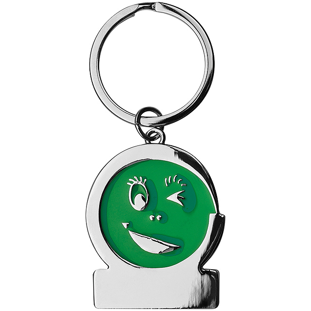 Keyring smiley - green