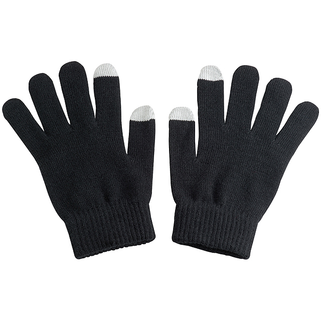 Handschuhe aus Acryl mit 2 Touch-Spitzen - schwarz