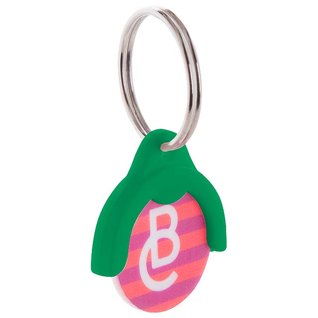 Token - trolley coin keyring - green