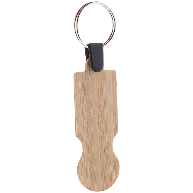 BooCart keychain with bamboo token - wood