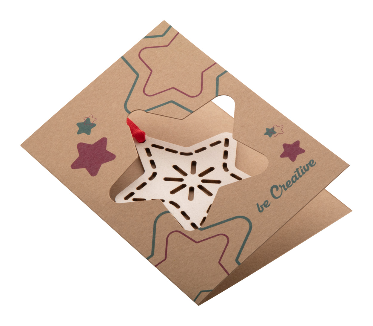 TreeCard Öko-Weihnachtskarte, Stern - Beige