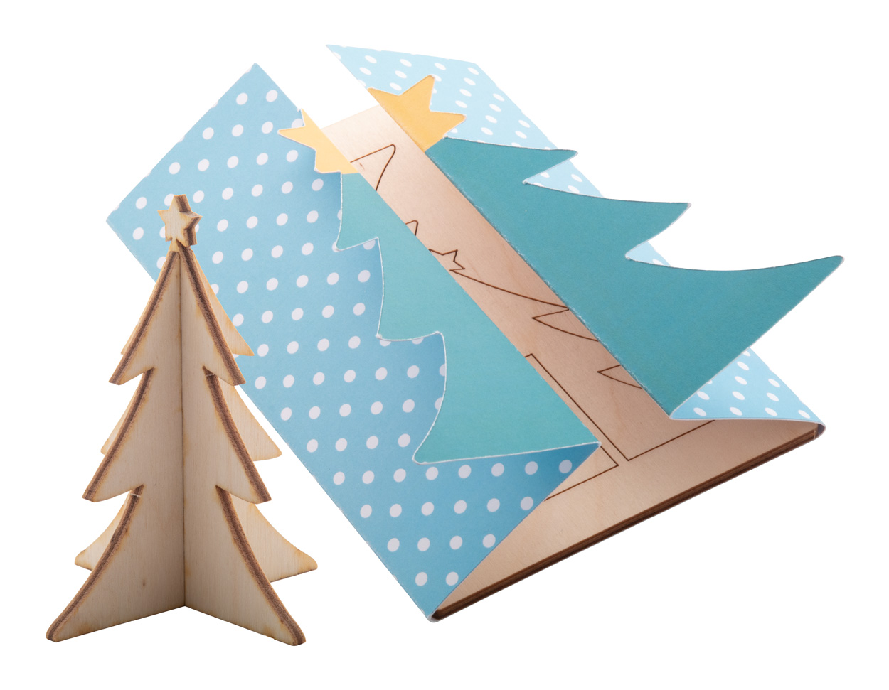 Creax Plus Weihnachtskarte, Baum - Beige