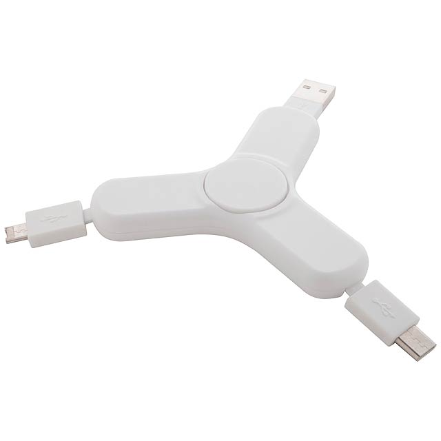 Dorip spinner USB nabíjecí kabel - bílá