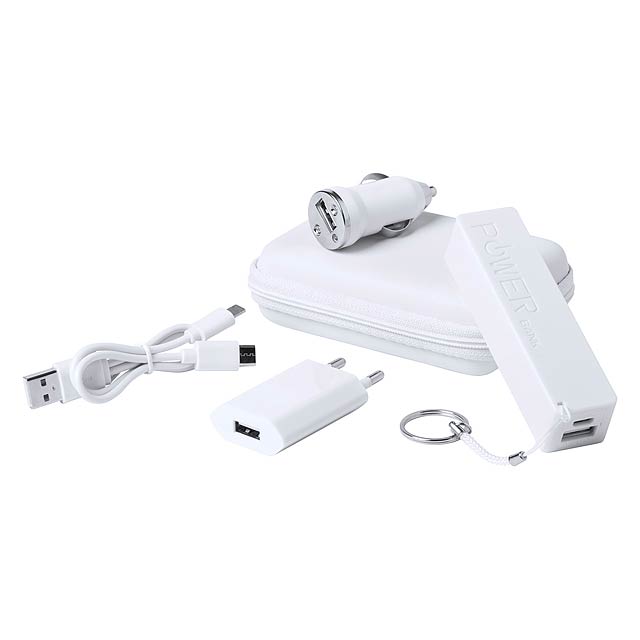 Dutian sada USB nabíječka a power banka - bílá