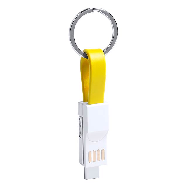 Hedul přívěšek na klíče s USB nabíjecím kabelem - žltá