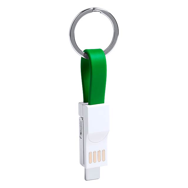 Hedul přívěšek na klíče s USB nabíjecím kabelem - zelená