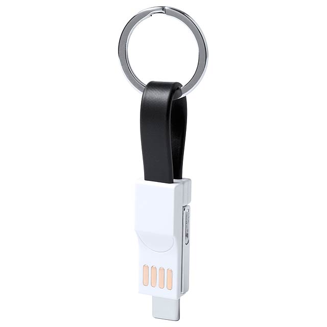 Hedul přívěšek na klíče s USB nabíjecím kabelem - černá