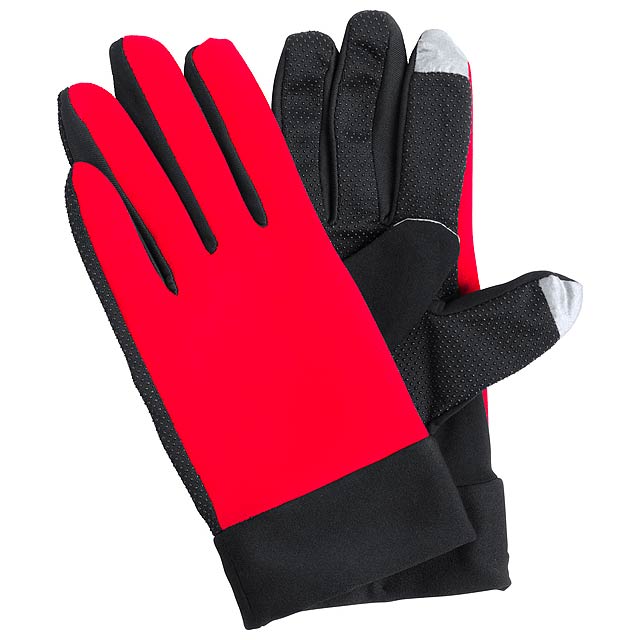 Vanzox dotykové sportovní rukavice - červená